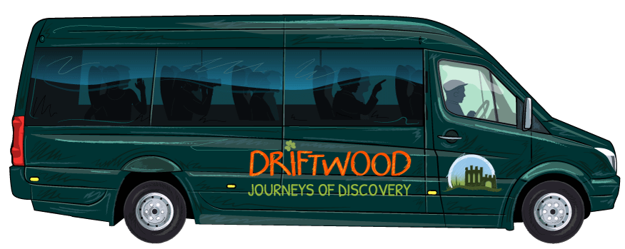 Illustrated Drifter tour vehicle used on Driftwood Ireland Tours
