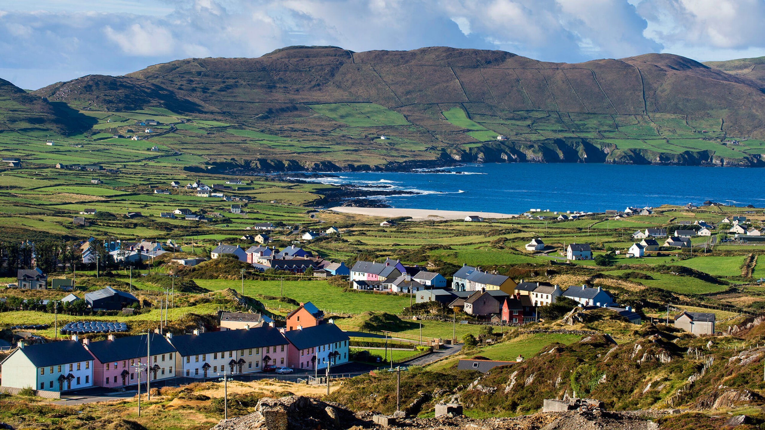 The colourful village of Allihies on the Beara peninsula, Ireland