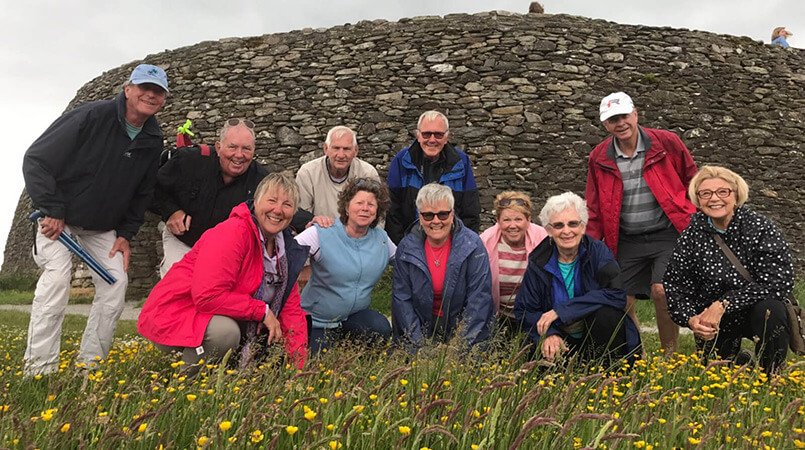 Vagabond tour group at Grianan of Aileach stone fort in Ireland