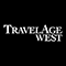 Travel Age West logo white on black square