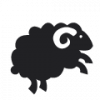 A Black sheep icon jumping