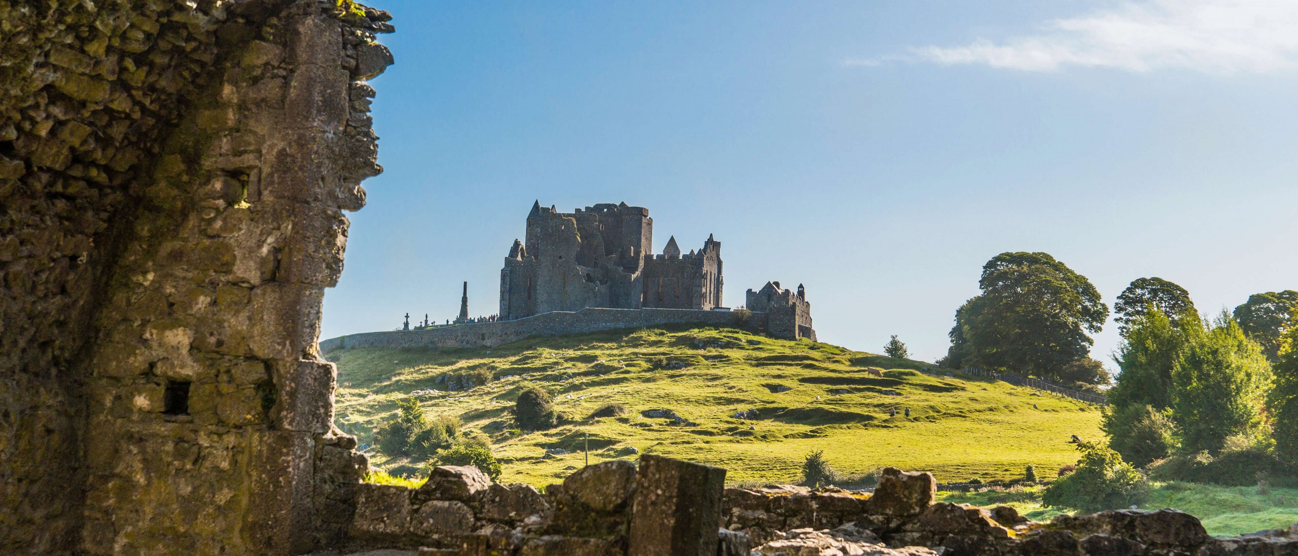 The Rock of Cashel pictured from a distance