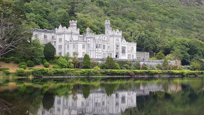 Kylemore Abbey reflected in its lake