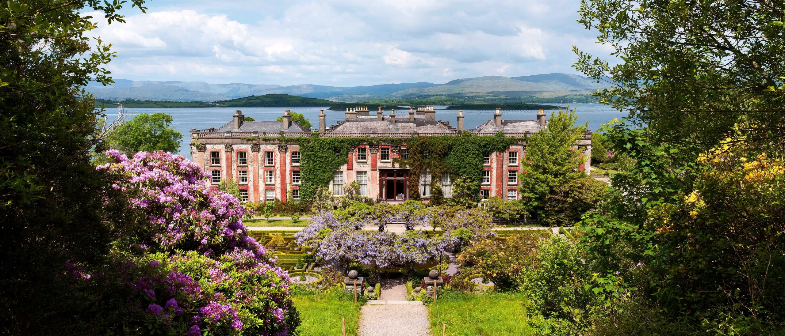 Scenic setting of 18th century Bantry House and Garden in West Cork, Ireland