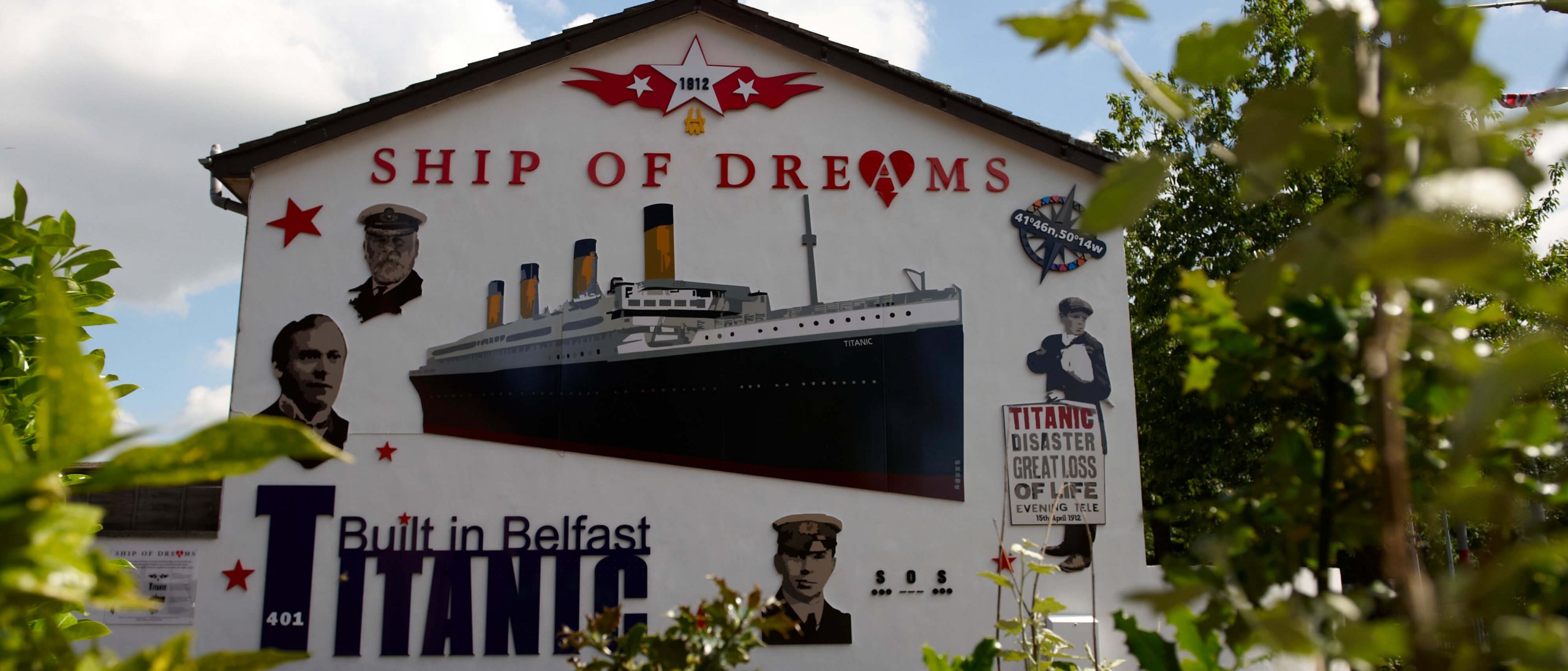 Titanic mural on a building in Belfast, Northern Ireland