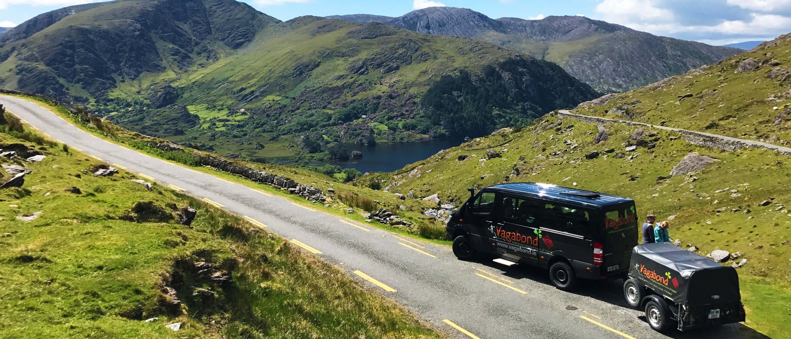 VagaTron tour vehicle parked up on the scenic Healy Pass